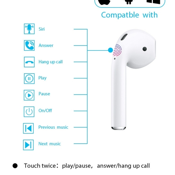 Brand New tws earpods, white, Bluetooth - Picture 3 of 5